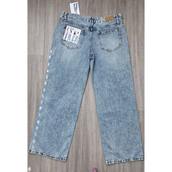 Simple Society Women Wide Leg Jeans Low Rise Blue Denim‎ Size 11/30 NWT - Picture 12 of 14